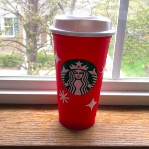 Starbucks Red Christmas Plastic Reusable Cup